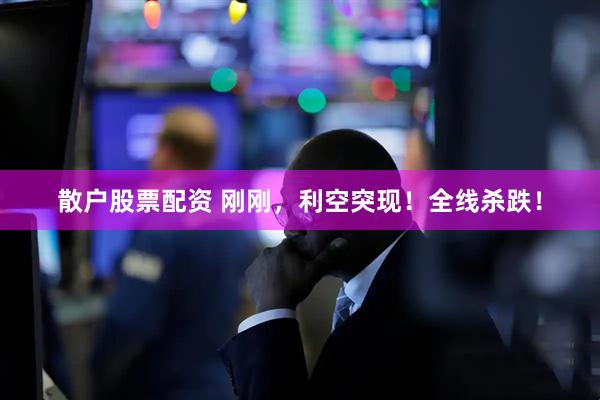 散户股票配资 刚刚，利空突现！全线杀跌！