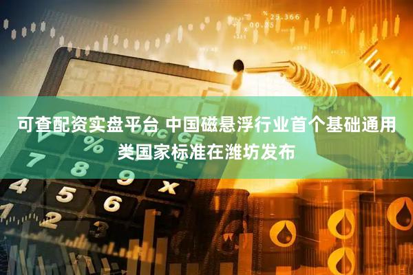 可查配资实盘平台 中国磁悬浮行业首个基础通用类国家标准在潍坊发布